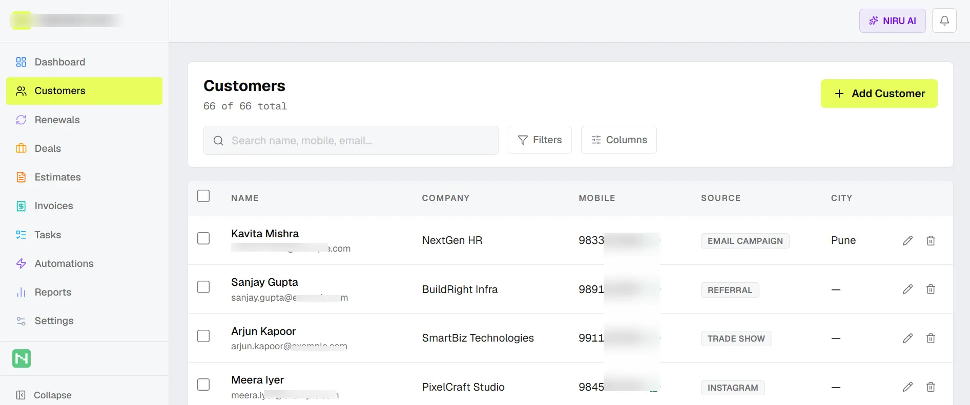 Lead management in neersoft crm