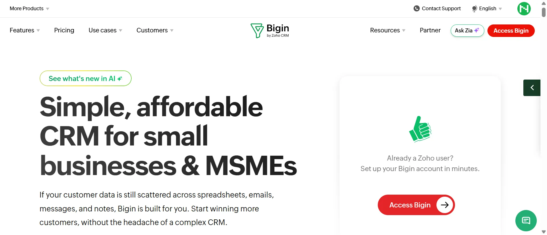 Zoho begin simple CRM, partner neersoft technology